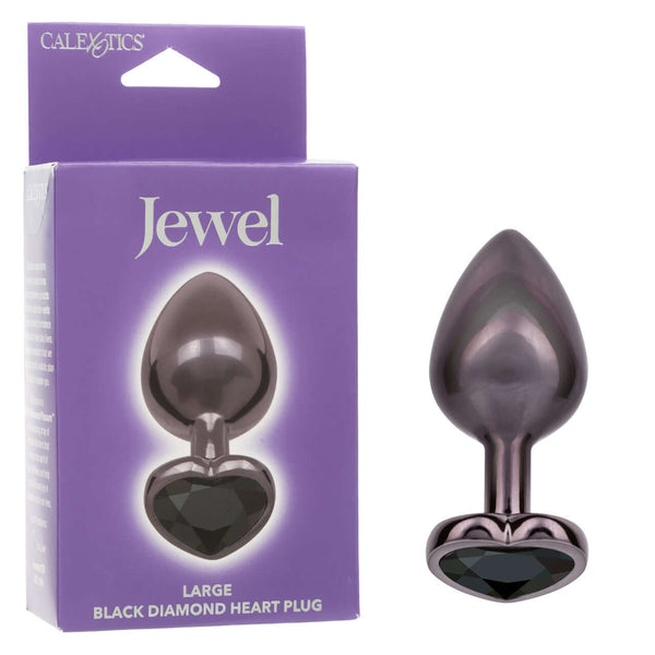 JEWEL LARGE BLACK DIAMOND HEART PLUG-5