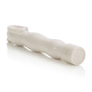 Clitoral Hummer Vibrator White, compact handheld vibrator designed for targeted stimulation with a unique scoop-style tip.