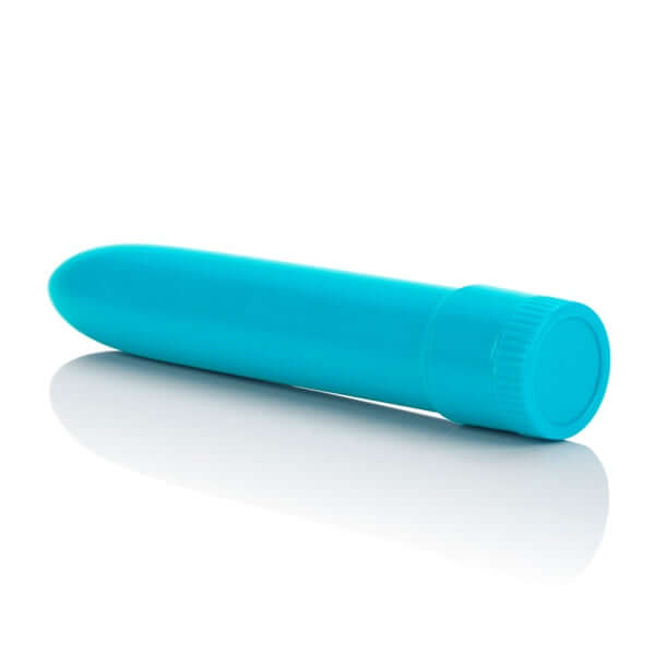 Blue Mini Neon Vibrator with Multiple Speeds and Tapered Tip, 4.5 Inch, by California Exotic Novelties.