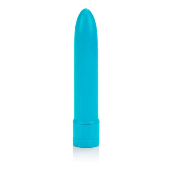 Mini Neon Blue Vibrator, 4.5" sleek ABS plastic, multi-speed, discreet design.