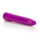 Mini Neon Hard Vibrator 4.5 inches Purple on a reflective surface, showcasing its sleek design and vibrant color.