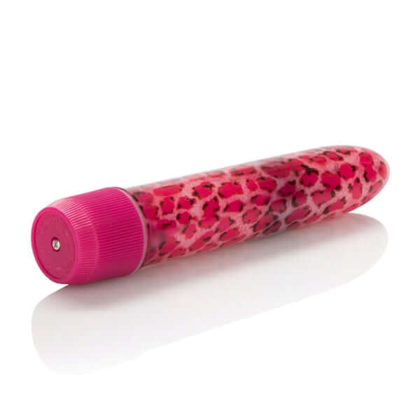 Pink Leopard Mini Massager - 4.5" Waterproof Vibrator from Cal Exotics - Sleek and compact multi-speed ABS plastic vibrator