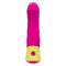 Rave Quilted G Silicone Vibrator Pink with a smooth, quilted design, vibrant pink color, and yellow accent button.