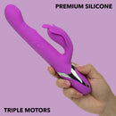 Enchanted Throbbing Butterfly Rechargeable Vibrator Purple features premium silicone and triple motors for ultimate pleasure.