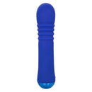 Thicc Chubby Thrusting Wand in blue with ribbed shaft and dual motor, designed for intense stimulation and fuller sensation.