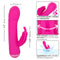 Thicc Chubby Rotating Butterfly massager with 5.75" shaft circumference, triple motors, and butterfly teaser in vibrant pink color