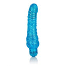 Sparkle Glitter Jack Blue Vibrating Dildo with glitter finish and ribbed design for powerful vibrations.