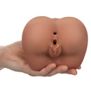 Hand holding the Cheap Thrills The Roller Babe Masturbator showcasing dual entry feature and lifelike Pure Skin® material.