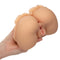 Person holding Cheap Thrills The Peep Show Girl ultra life-like Pure Skin masturbator with dual entry for an authentic experience.