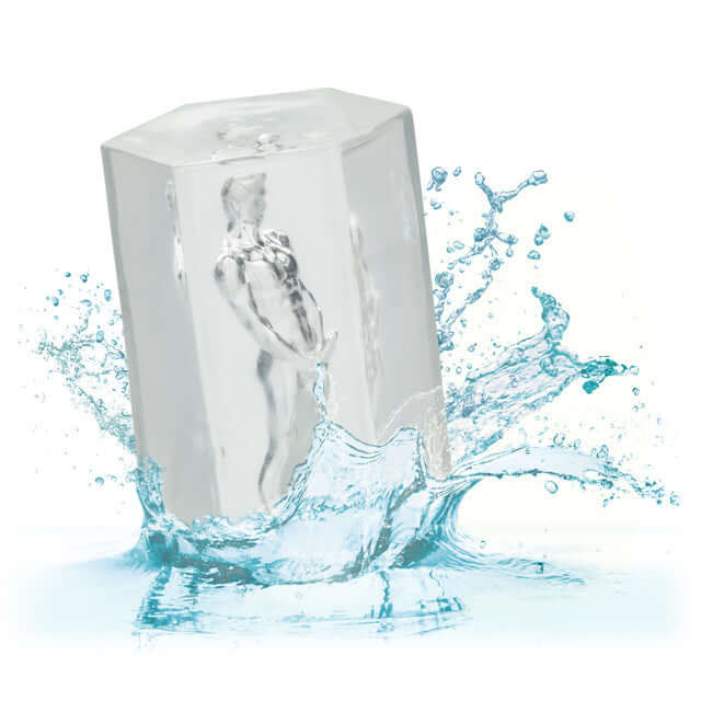 Transparent Guys Guys Guys Romeo Masturbator with water splash effect
