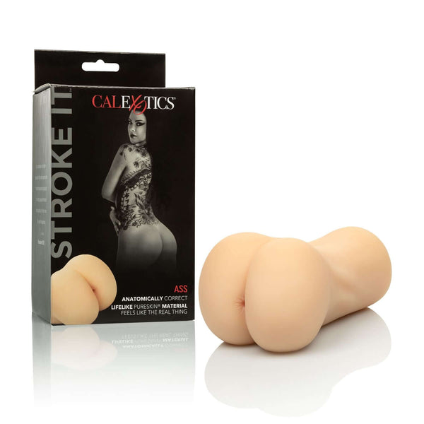 Stroke It Ass Ivory Light Skin Tone Beige Masturbator by CalExotics with anatomically correct design and lifelike PureSkin material.