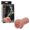 Stroke It Liquid Silicone Juicy Pussy Brown Masturbator with packaging, showcasing realistic details and texture.