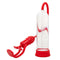 Optimum Series Magnified Pump with clear cylinder and Master Grip handle in red, designed for enhanced performance and secure use.