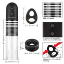 Optimum Series Rechargeable EZ Penis Pump Kit features, including size, controls, and accessories for enhanced pleasure.