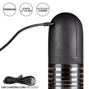 Optimum Series Rechargeable EZ Penis Pump Kit showing USB charging cord connection for convenience and power.