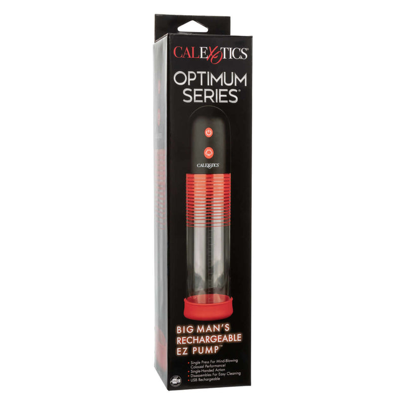 Optimum Series Big Man’s Rechargeable EZ Pump packaging with automatic suction and easy controls for enhanced performance.