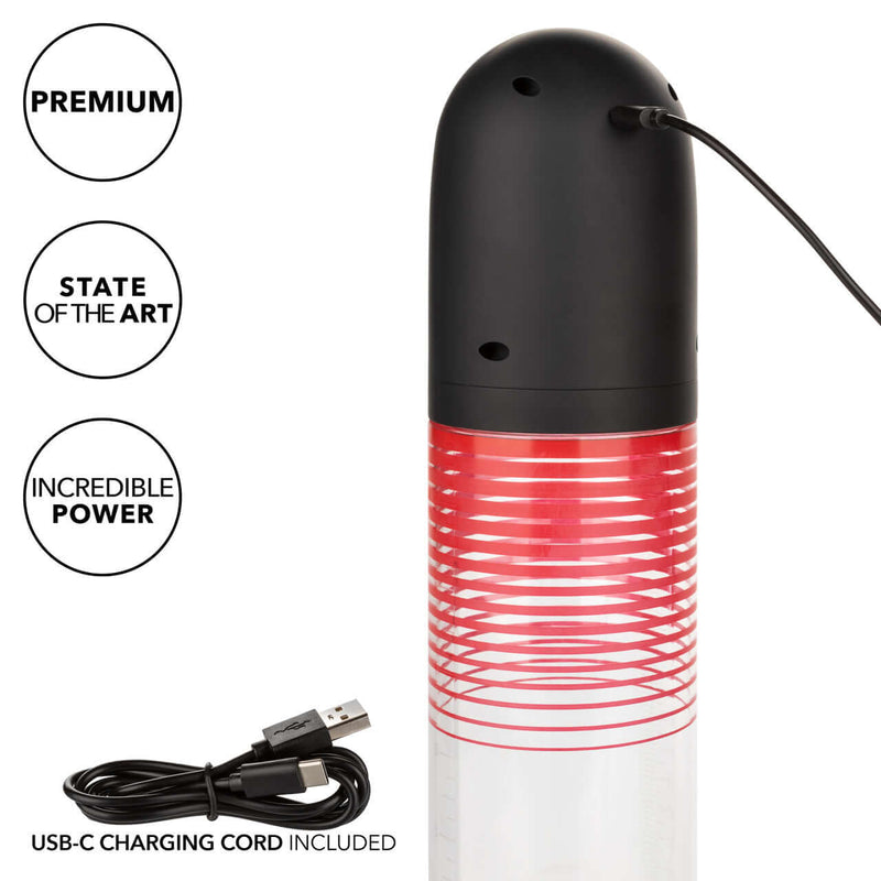 Optimum Series EZ Pump with USB-C charging cord, premium design, state-of-the-art features, and powerful automatic suction.