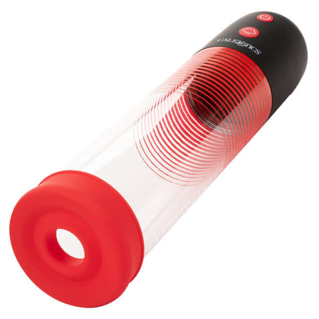 Optimum Series Big Man’s Rechargeable EZ Pump with powerful automatic suction and easy controls in black and red design.