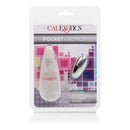 Packaging for Pocket Exotic Silver Bullet Vibrator by California Exotic, showcasing a compact design with multi-speed settings.