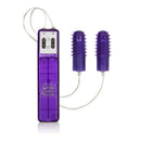 Pocket Exotic Turbo 8 Single Speed Bullet Vibrator with dual stimulation attachments and control panel.