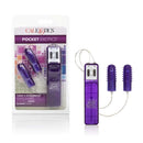 Pocket Exotic Turbo 8 Single Speed Bullet Vibrator with dual stimulators in purple for powerful pleasure.