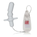 Pocket Exotics Anal T Vibrating Butt Plug Ivory with remote control for enhanced stimulation.