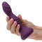Deep Stud Reverberating Probe Purple held in hand, showcasing its contours for maximum stimulation.