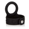 Adjustable black silicone tri-snap scrotum support ring for enhanced stamina and performance.