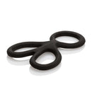 Silicone Ball Spreader Black designed for enhanced stamina and sensation, made from soft silicone for comfortable use.