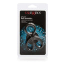 Silicone Ball Spreader Black package design featuring a comfortable erection enhancer by CalExotics.