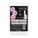 Stacker Rings Silicone Cock Rings 3 Piece Clear - Flexible ring set for customizable penetration depth.