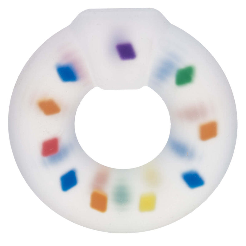 Alpha Liquid Silicone Optimum Party Ring with colorful square accents for enhanced pleasure and performance.