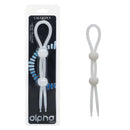 Alpha Liquid Silicone Dual Lasso White adjustable enhancer for personalized fit and intensified sensations.
