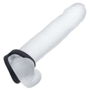 Alpha Liquid Silicone Snug Tugger Black, premium silicone enhancer for intimate pleasure and control.
