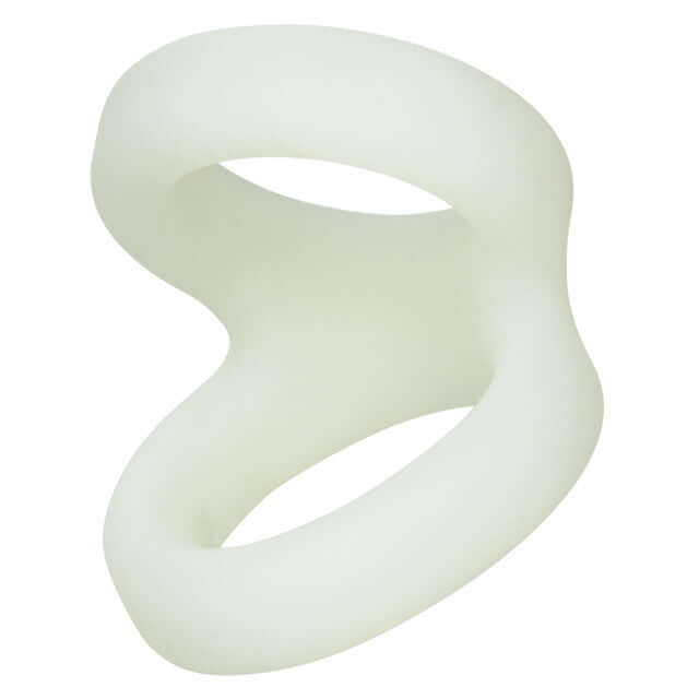 Alpha Liquid Silicone Snug Tugger Glow-In-The-Dark White for enhanced endurance and pleasure.