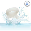 Alpha Liquid Silicone Snug Tugger Glow-In-The-Dark White in water, showcasing its waterproof feature.