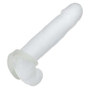 Alpha Liquid Silicone Snug Tugger Glow-In-The-Dark White, a premium performance enhancer for intimate experiences.