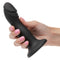 Onyxxx Contoured Probe Rechargeable held in hand, showcasing its sleek design and silicone texture.