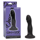 Onyxxx Contoured Probe Rechargeable in sleek black silicone packaging showing product features and design.