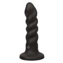 Onyxxx Rippled Probe Rechargeable Black, a silicone stimulator with a curved, rippled design for deep stimulation.