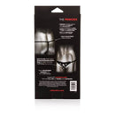 Her Royal Harness The Princess Adjustable Harness Black product back packaging, showcasing adjustable design and features.