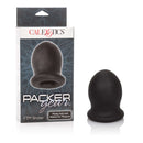 Packer Gear FTM Stroker Black pleasure sleeve in packaging, showcasing a soft, ribbed design for intense sensations.