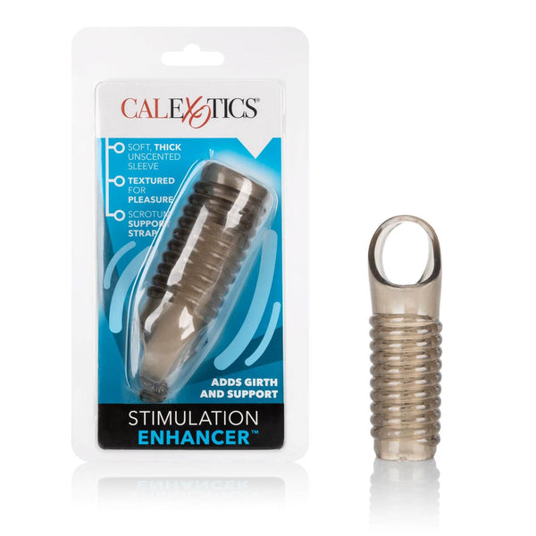 Stimulation Enhancer Smoke Sleeve by California Exotic Novelties packaging with product visible, textured design for added pleasure.