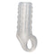 Clear textured silicone sleeve with scrotum support for enhanced intimate performance.