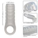 Performance Maxx Liquid Silicone Reversible Sleeve with textured design and scrotum support for enhanced intimacy and pleasure.