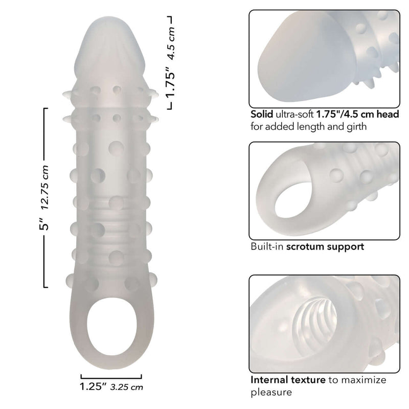 "Performance Maxx Liquid Silicone Adonis enhancer with ultra-soft head and intricate texture for added length and girth."