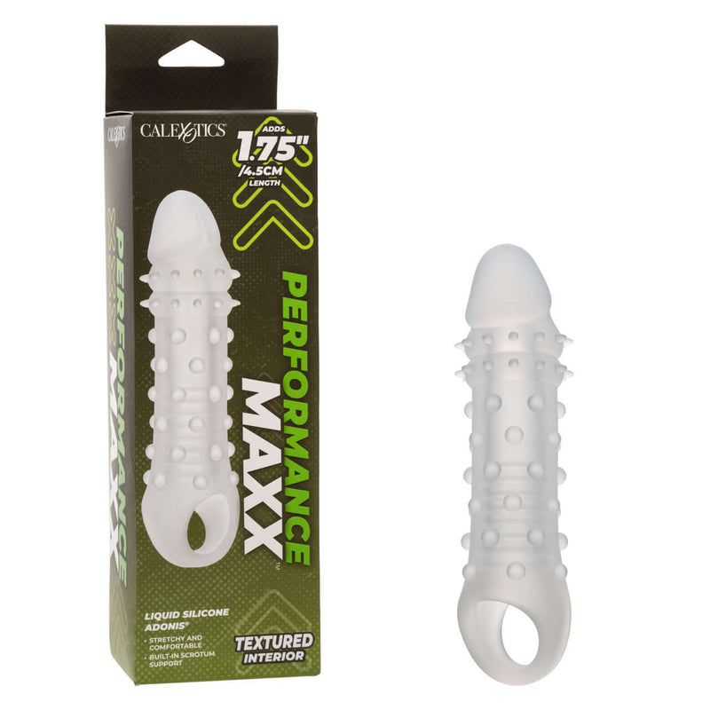 "Performance Maxx Liquid Silicone Adonis with textured interior and packaging"