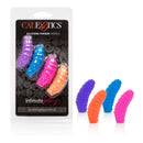Silicone Finger Swirls Finger Massagers 4 Pack in vibrant colors for enhanced touch and comfort during intimate play.
