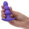 Basic Essentials Rechargeable Beaded Probe Purple held in a hand, showcasing its smooth graduated beaded design.