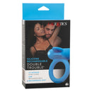 Silicone Rechargeable Double Trouble Couples Vibrating Enhancer with 12 Intense Functions in packaging.